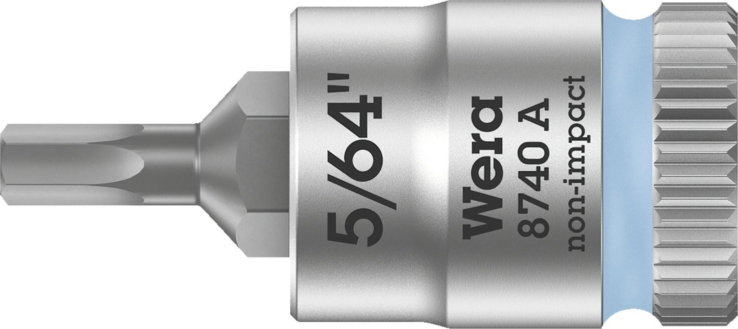 Wera Zyklop 1/4" Hex socket bit - US sizes, Brushed