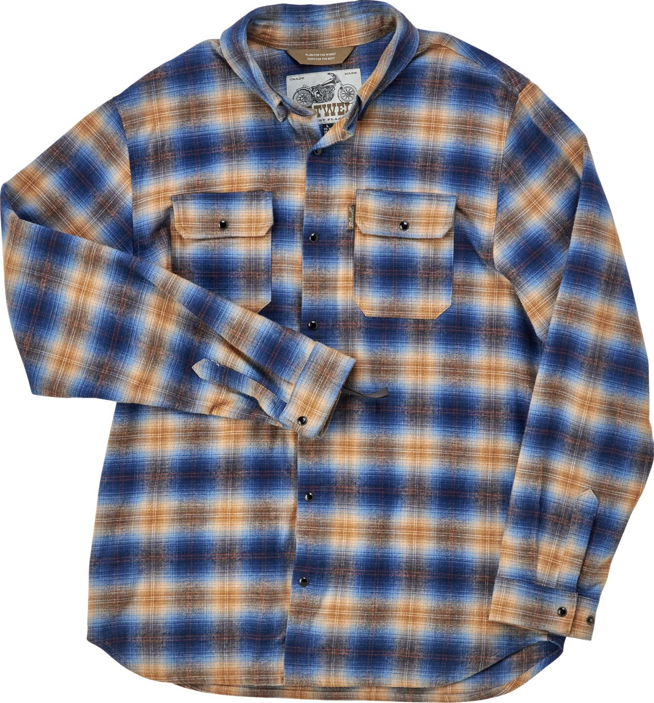 Biltwell HI Test Flannel shirt, baja Blue, 3XL