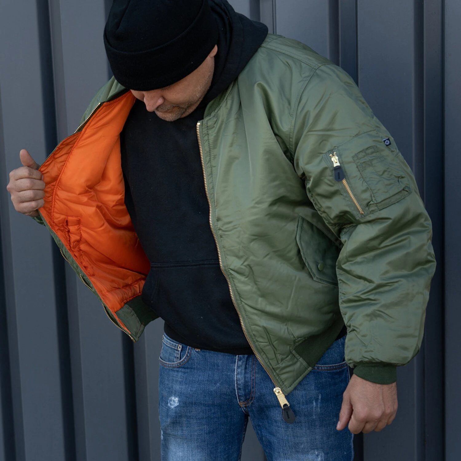 MA-1 Bomber flight jacket, Green, L