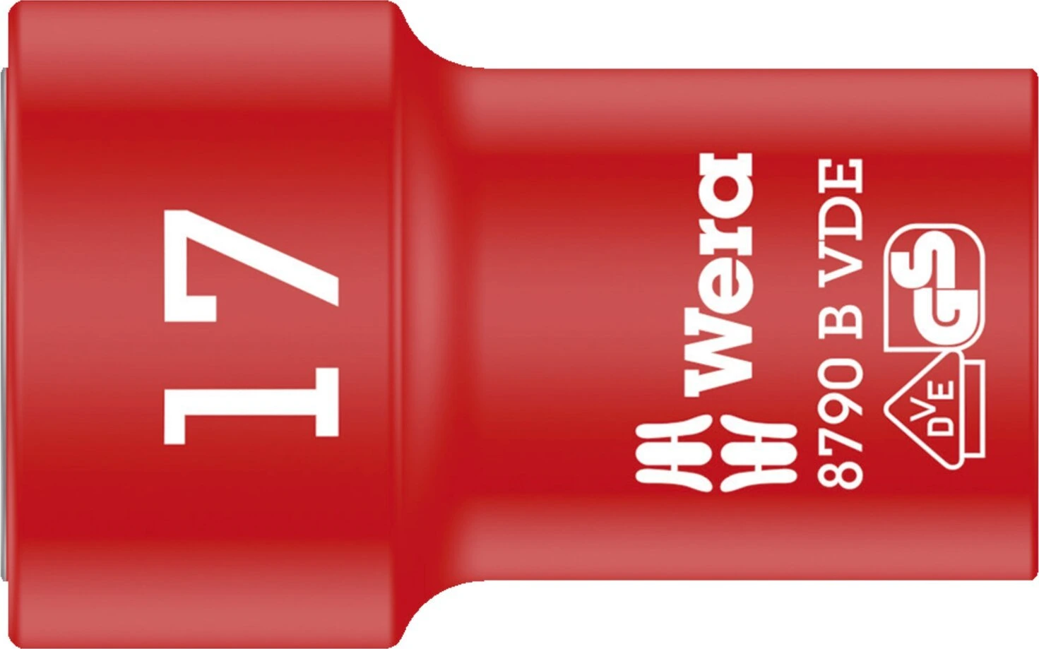 Wera Zyklop drive sockets 3/8" VDE 8790B, Red, 17 mm