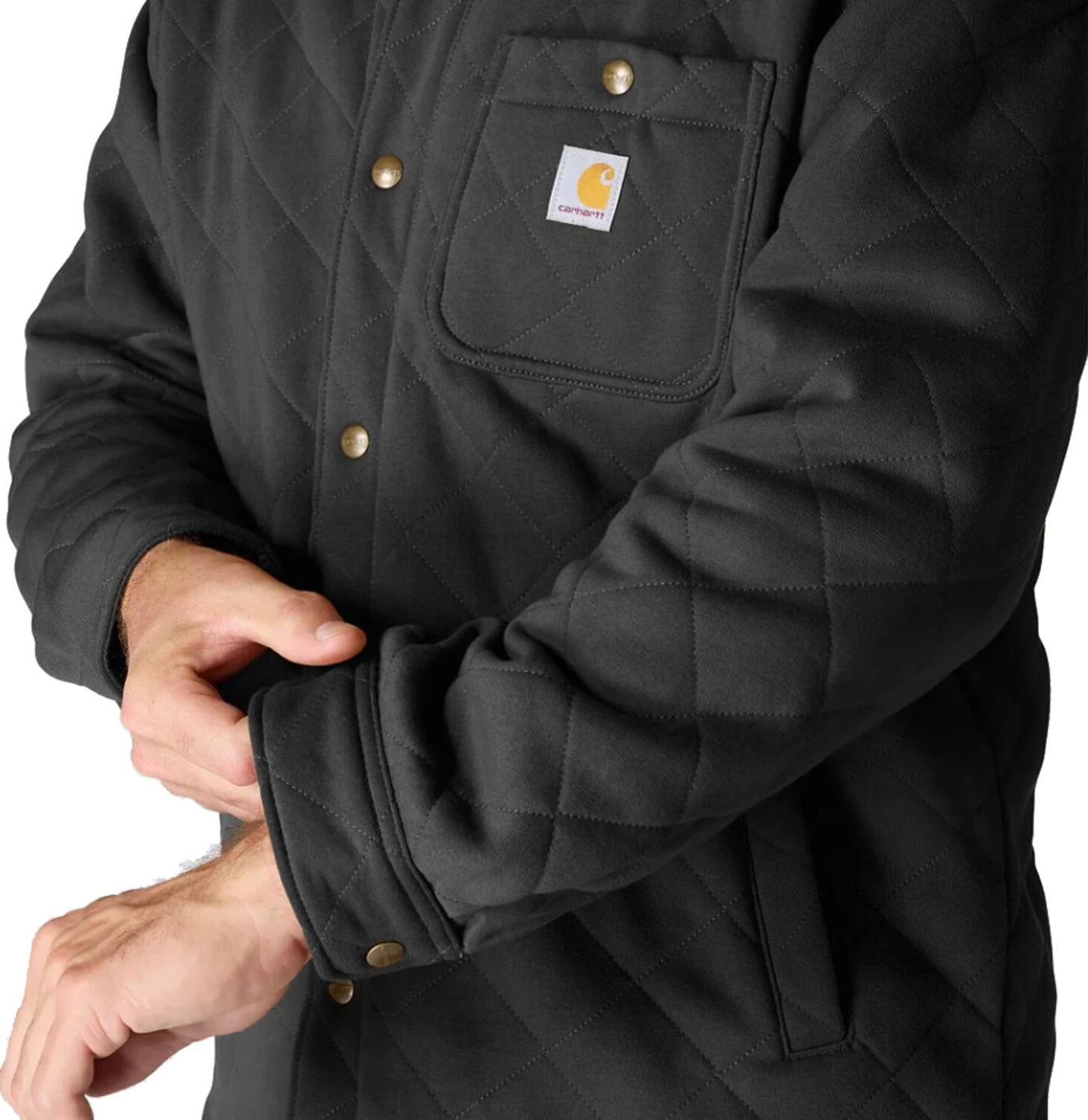 Carhartt Quilted Snap Front shirt, Black, L