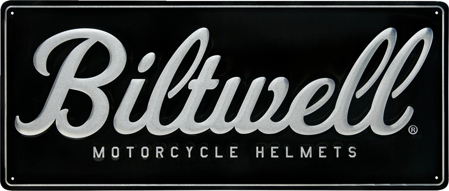 Biltwell Script shop sign black/aluminum