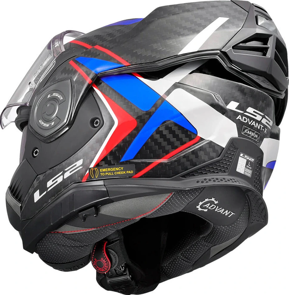 LS2 FF901 ADVANT X CARBON FUTURE II Helmet - XL, White Blue