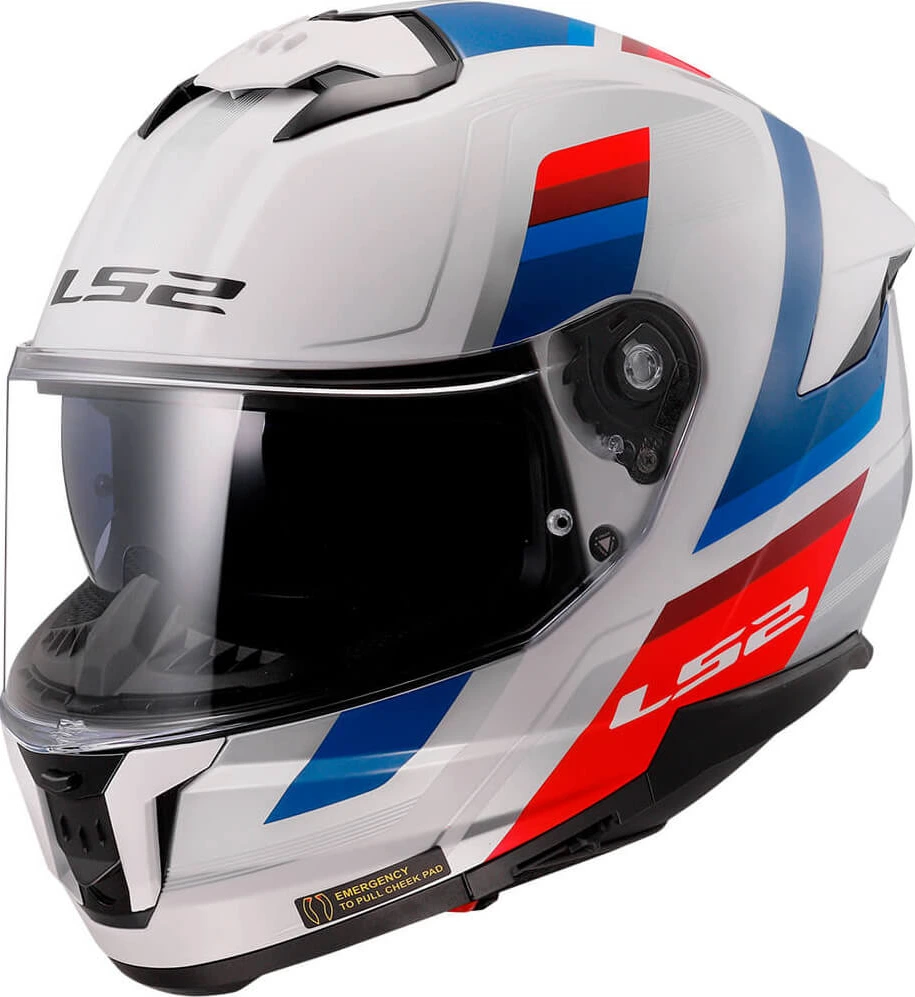 LS2 FF808 STREAM II VINTAGE helmet - White Blue Red, 3XL