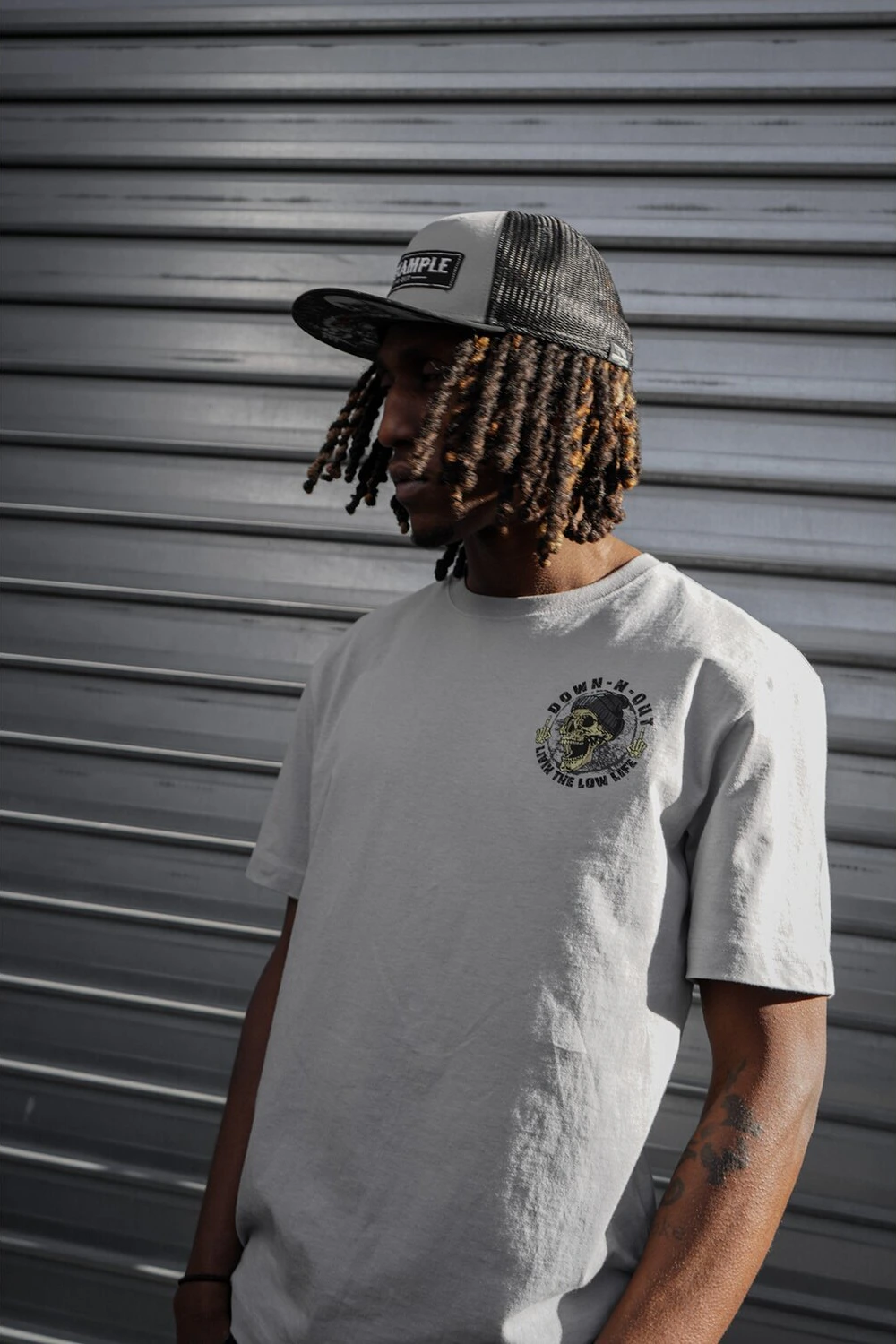 Down-n-Out Life Behind Bars t-shirt, grey, L