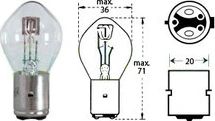Lemputė 12v 35/35w Ba 20d
