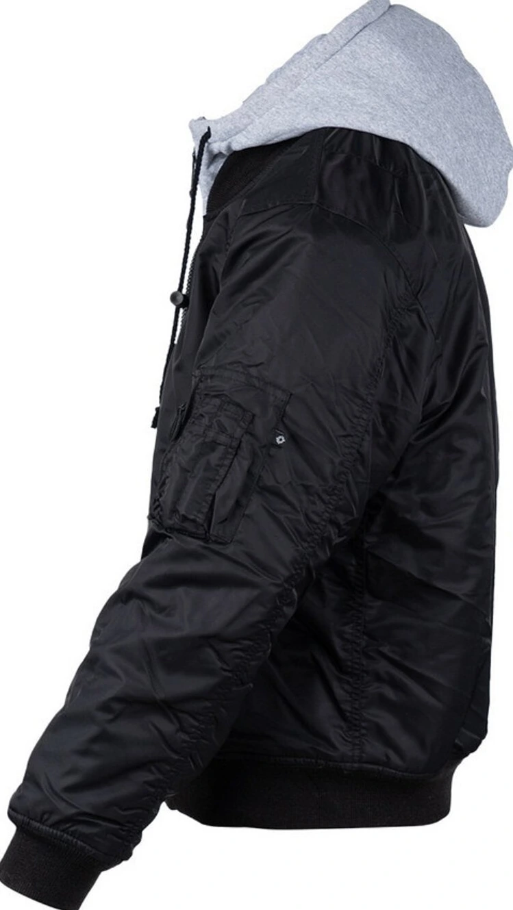 MA-1 Bomber hooded flight jacket, Black, S