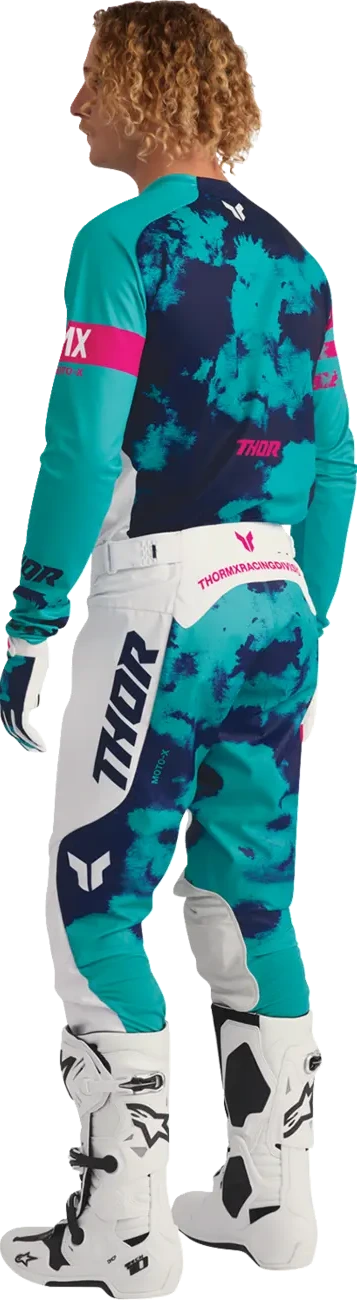 JERSEY LAUNCHMODE BLEACH WHT/AQ S