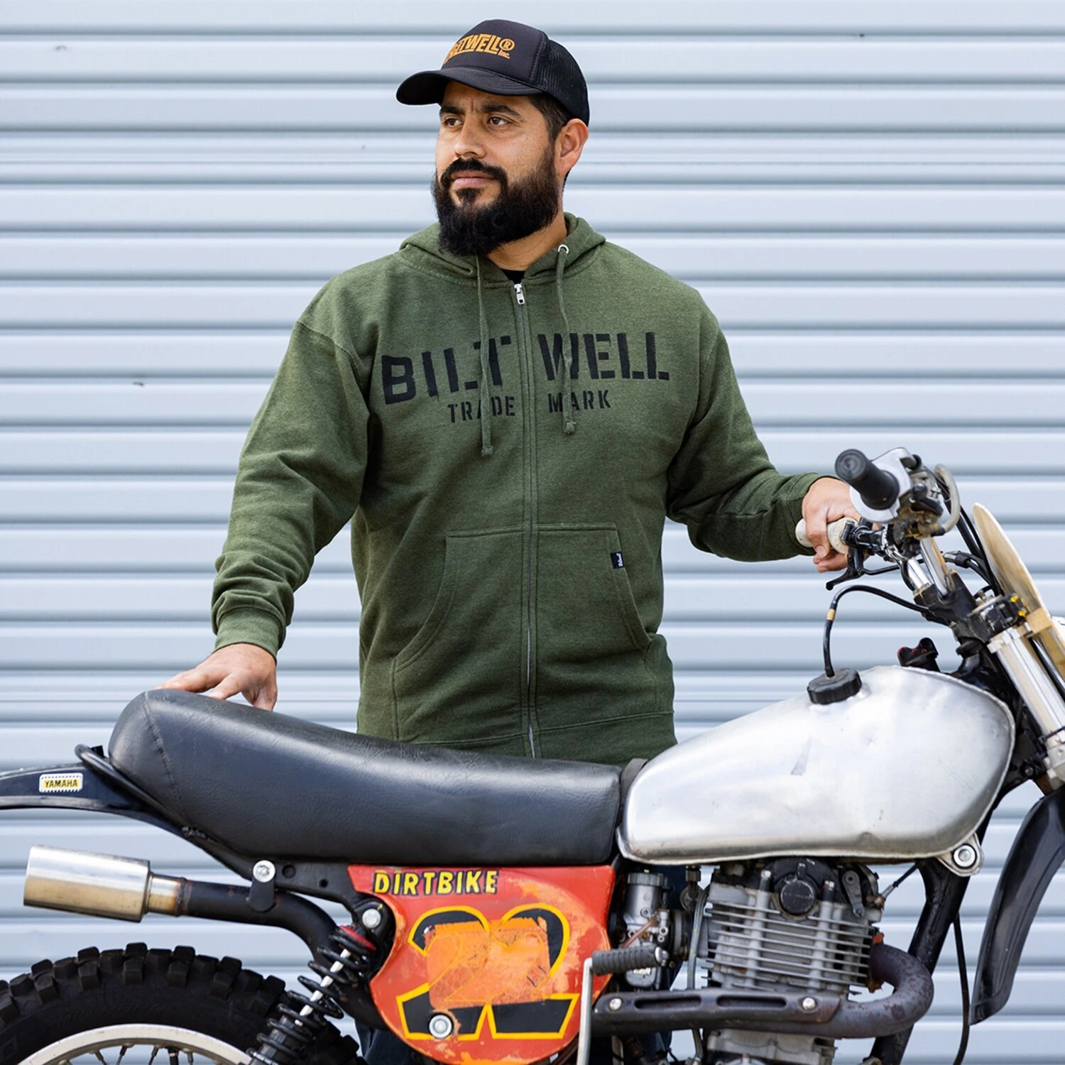Biltwell Stencip zip hoodie green, M