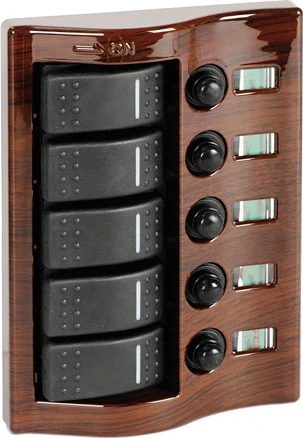 5-switch panel mahogany