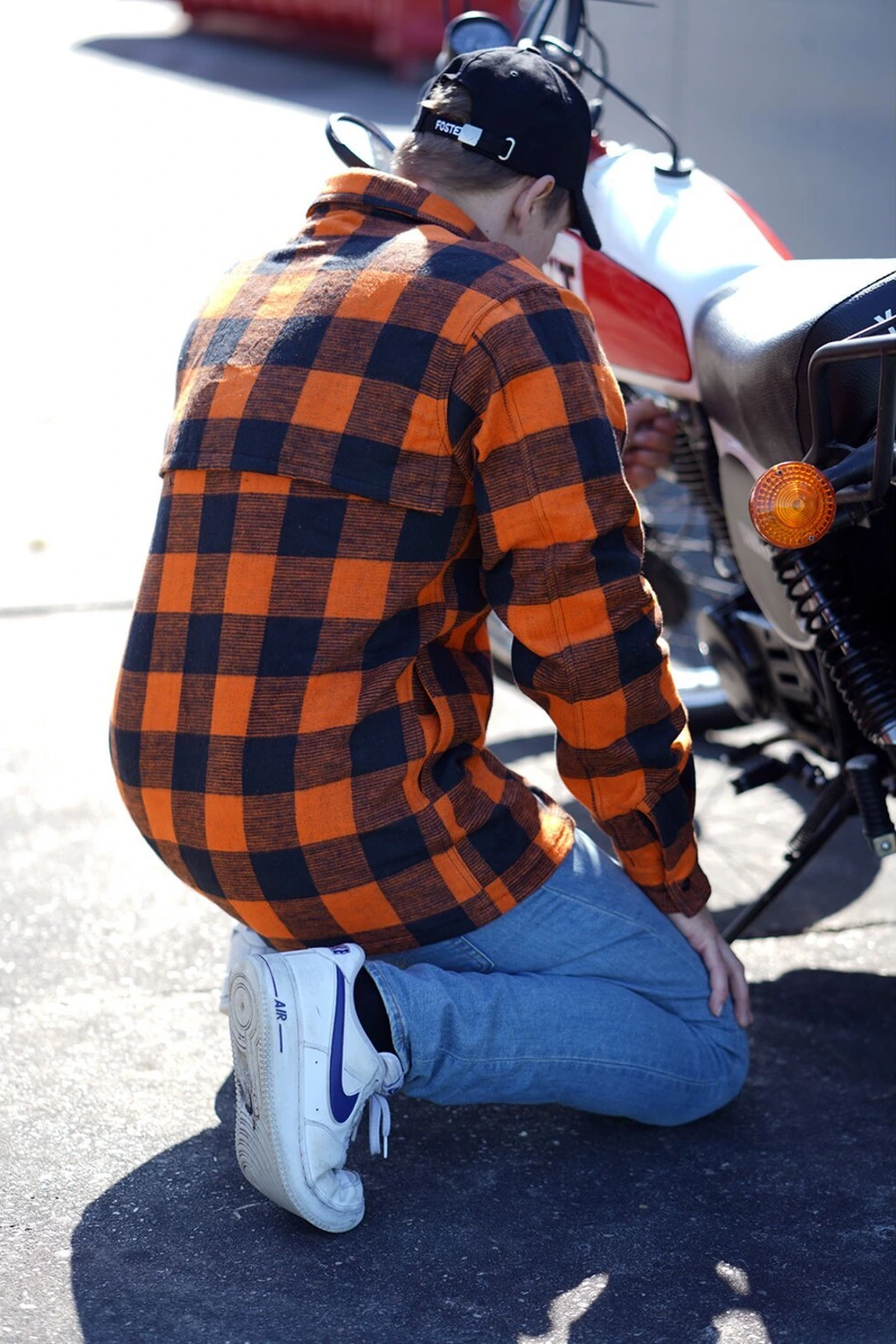 Lumberjack flannel shirt, checkered Orange, Orange, black, 3XL