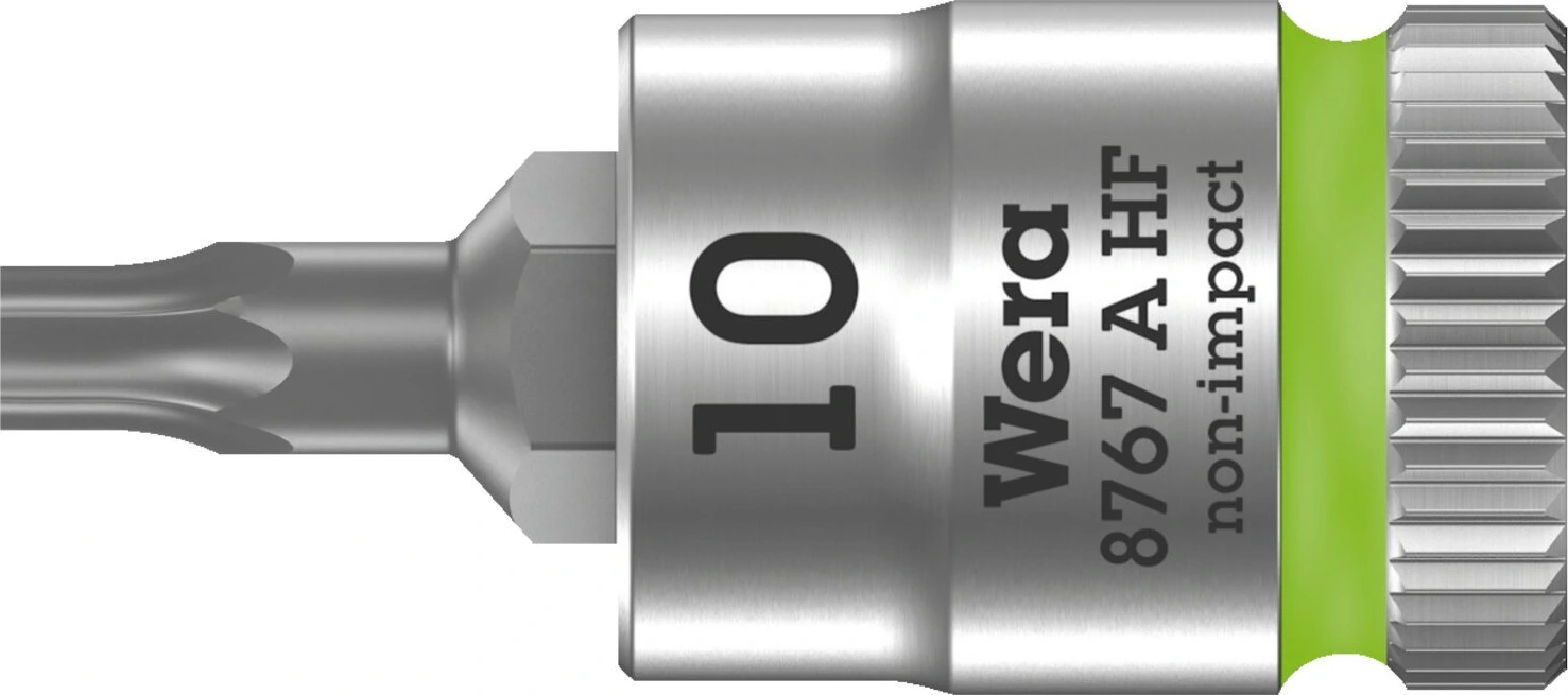 Wera Zyklop 1/4" Torx® socket bit with holding function, 28 mm, Brushed