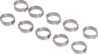 Crimp hose clamp, 3/4 (19.05mm) ID. Stainless