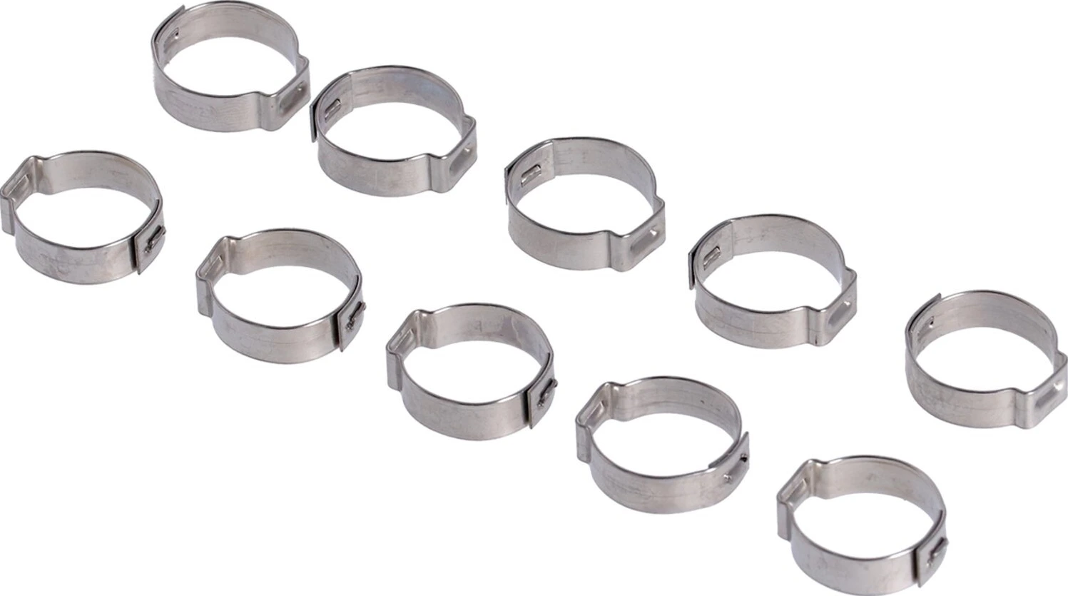 Crimp hose clamp, 3/4 (19.05mm) ID. Stainless