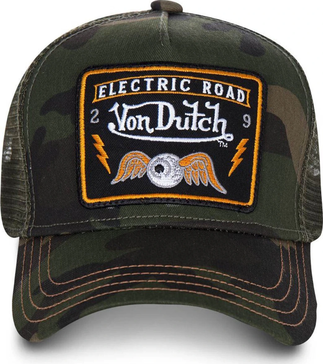 Von Dutch Heritage cap square patch camou, Green