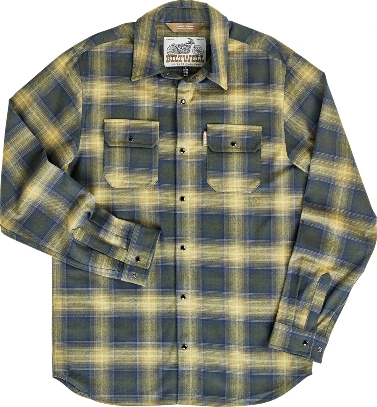 Biltwell Hi Test Flannel shirt, moss Green, S