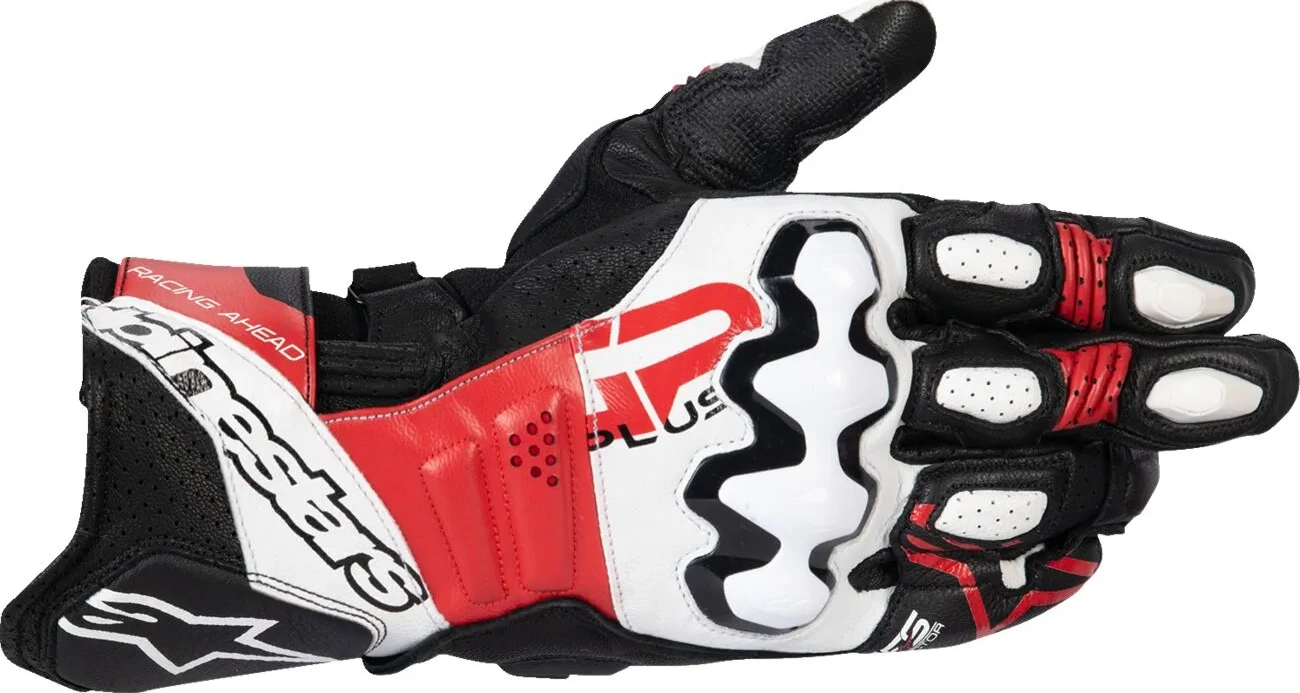 GLOVE GP+ R V3 LTHR BK/WT/BRT RD S