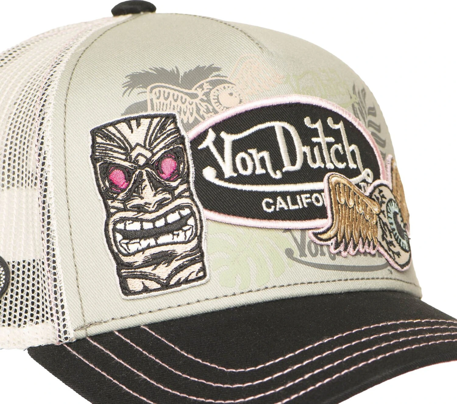 Von Dutch Trucker cap patches 13, Cream