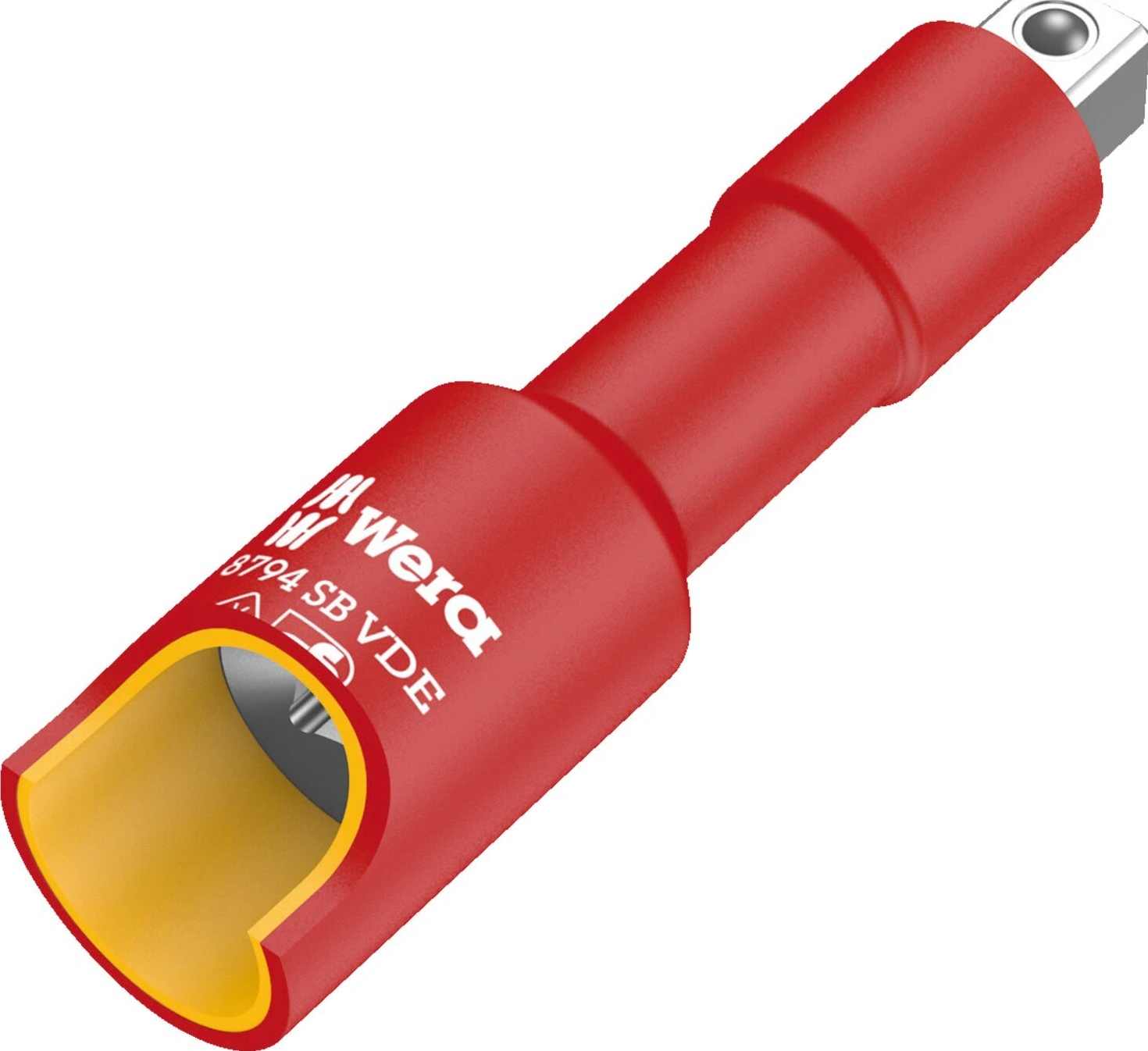 Wera Zyklop VDE extention bar short 3/8" drive. 91mm long, Red