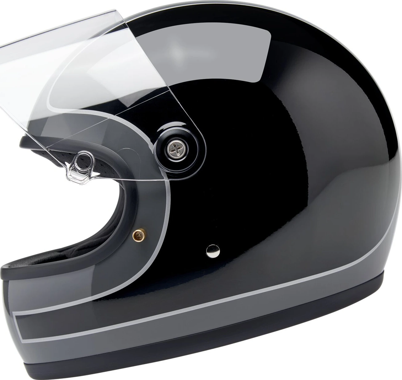 Biltwell Gringo S helmet, storm grey black tracker, XS, Gloss