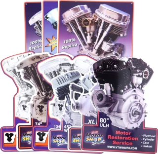 V-Twin Mfg, motor plaque V-Twin engine models