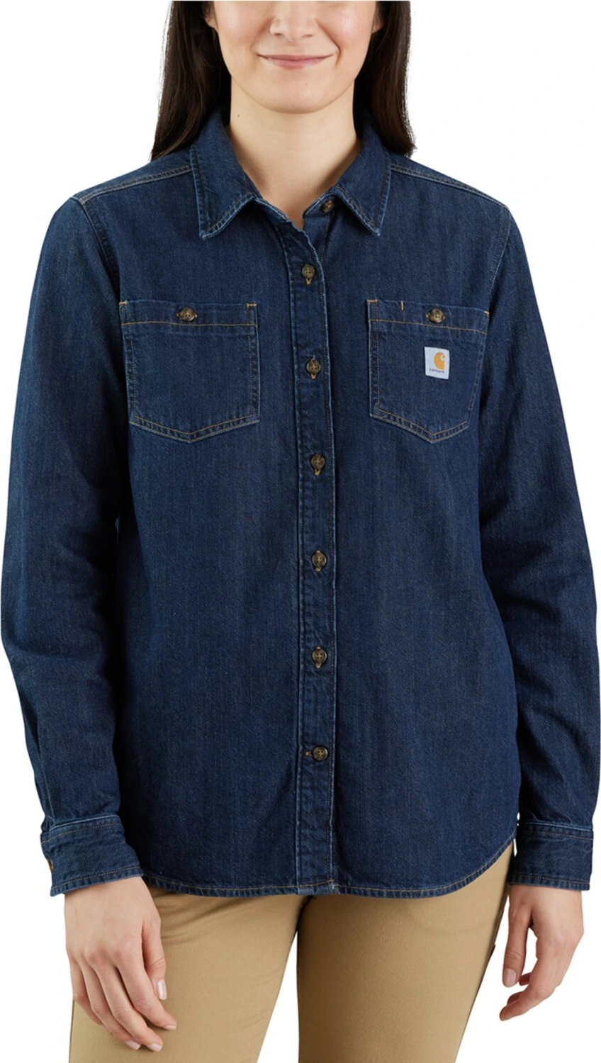 Carhartt Midweight female denim shirt, Blue, M