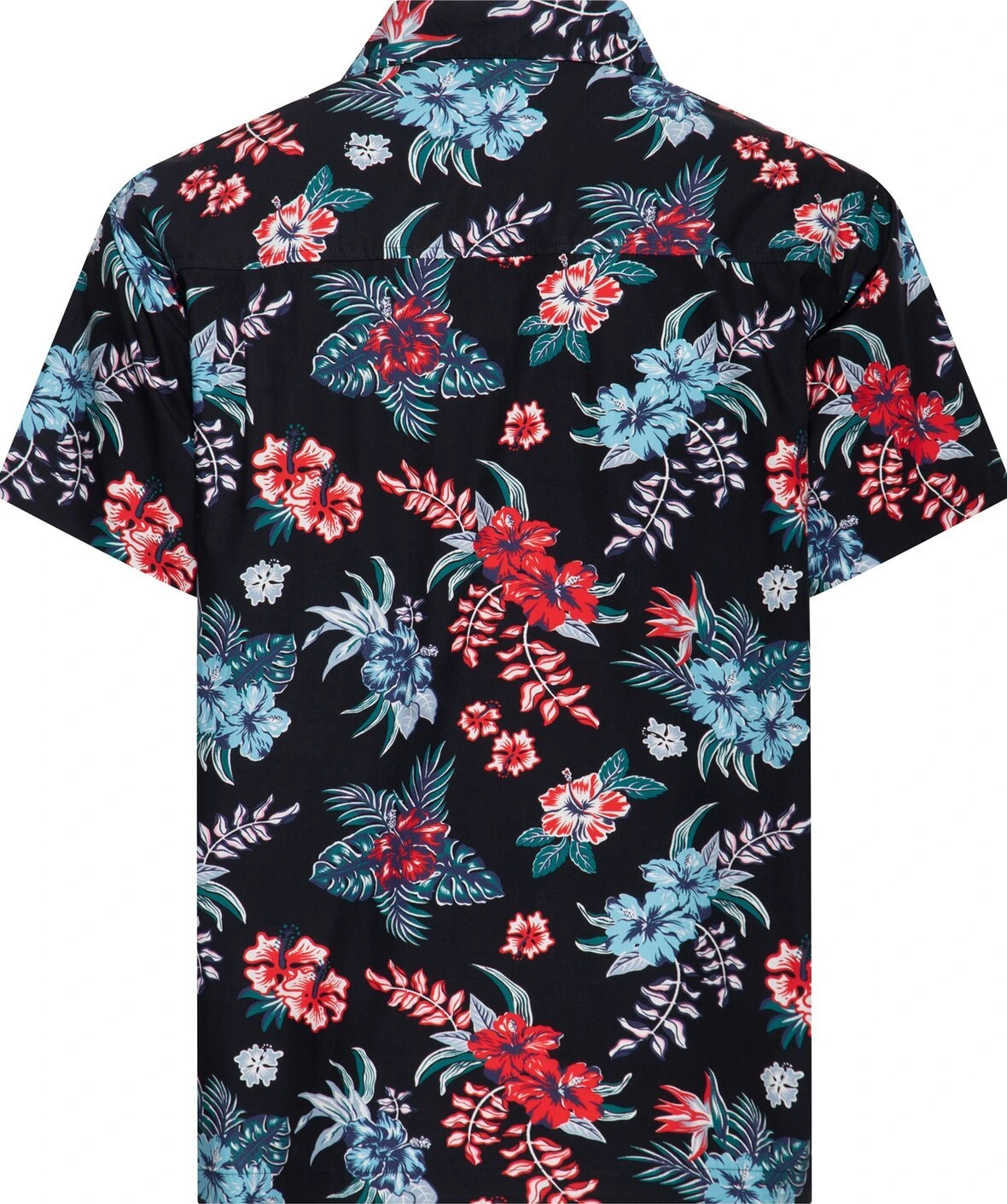 King Kerosin Hibiscus Hawaii shirt, Black, L