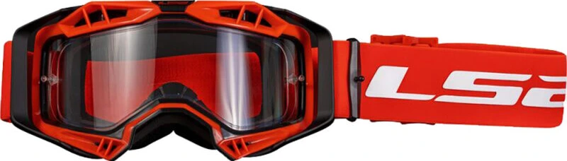 LS2 AURA ENDURO SERIES GOGGLE - Black Red/Clear Visor