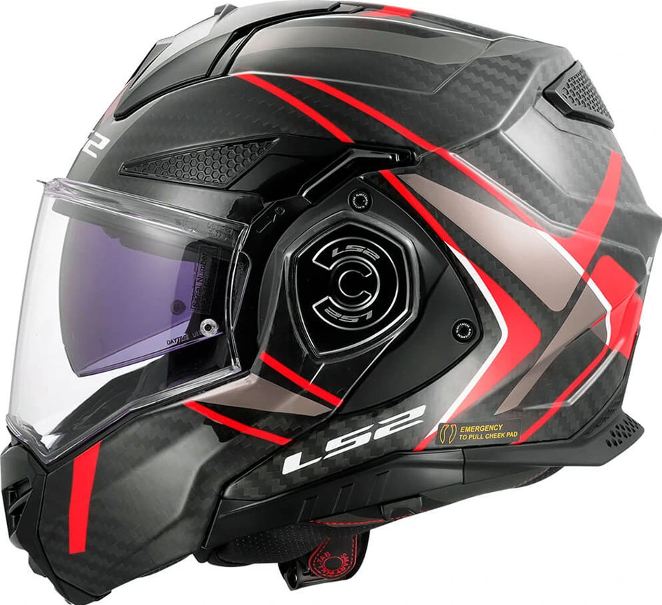 LS2 FF901 ADVANT X CARBON FUTURE II Helmet - 2XL, Red