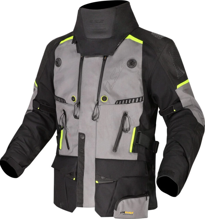 LS2 Apollo Man Jacket - Grey H-V Yellow, L