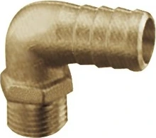 Hose adaptor 90° male brass