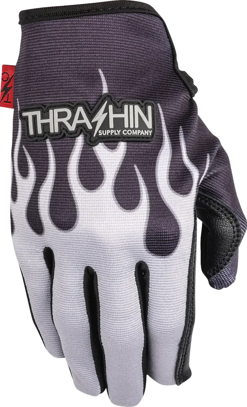 GLOVE FLAME STEALTH LEATHER PALM GRAY SMALL