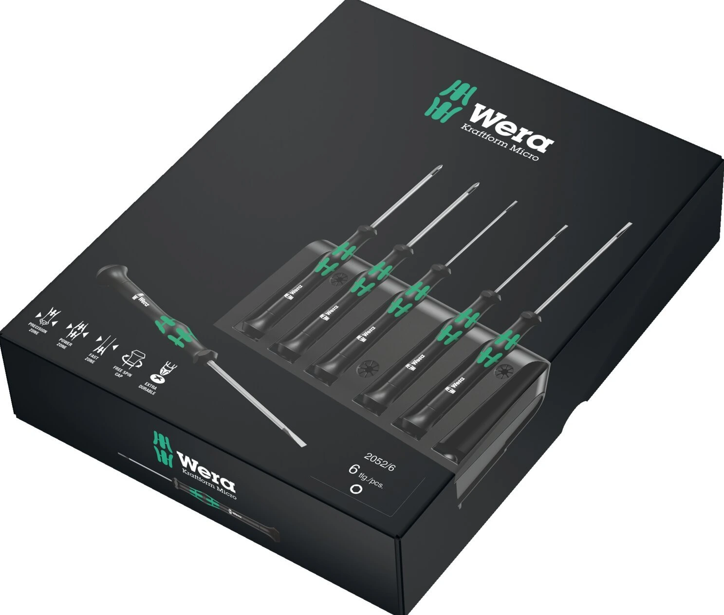Wera micro screwdriver set 6 pcs for electronic applications, Black