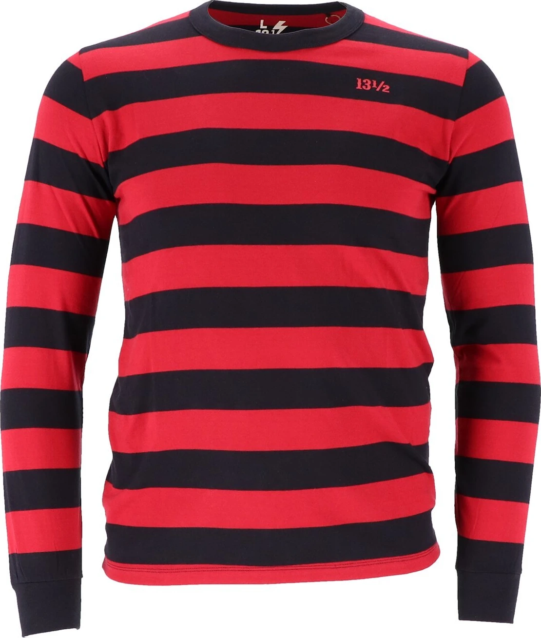 13 1/2 Behind Bars long sleeve, Red, black, S
