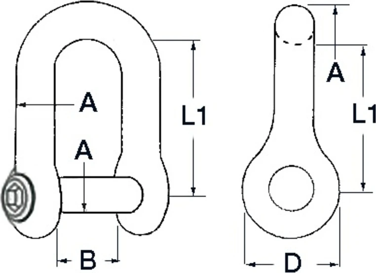12-mm S.S. anchor shackle