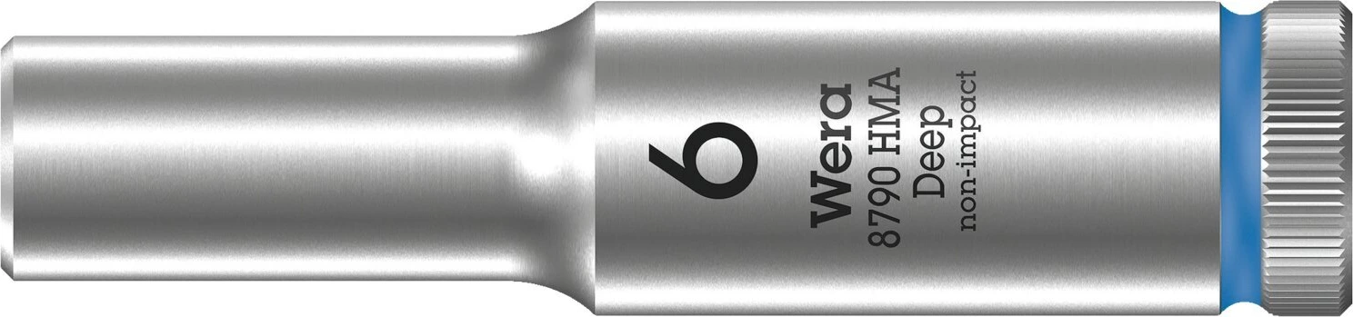 Wera, deep socket size 6mm, Chrome