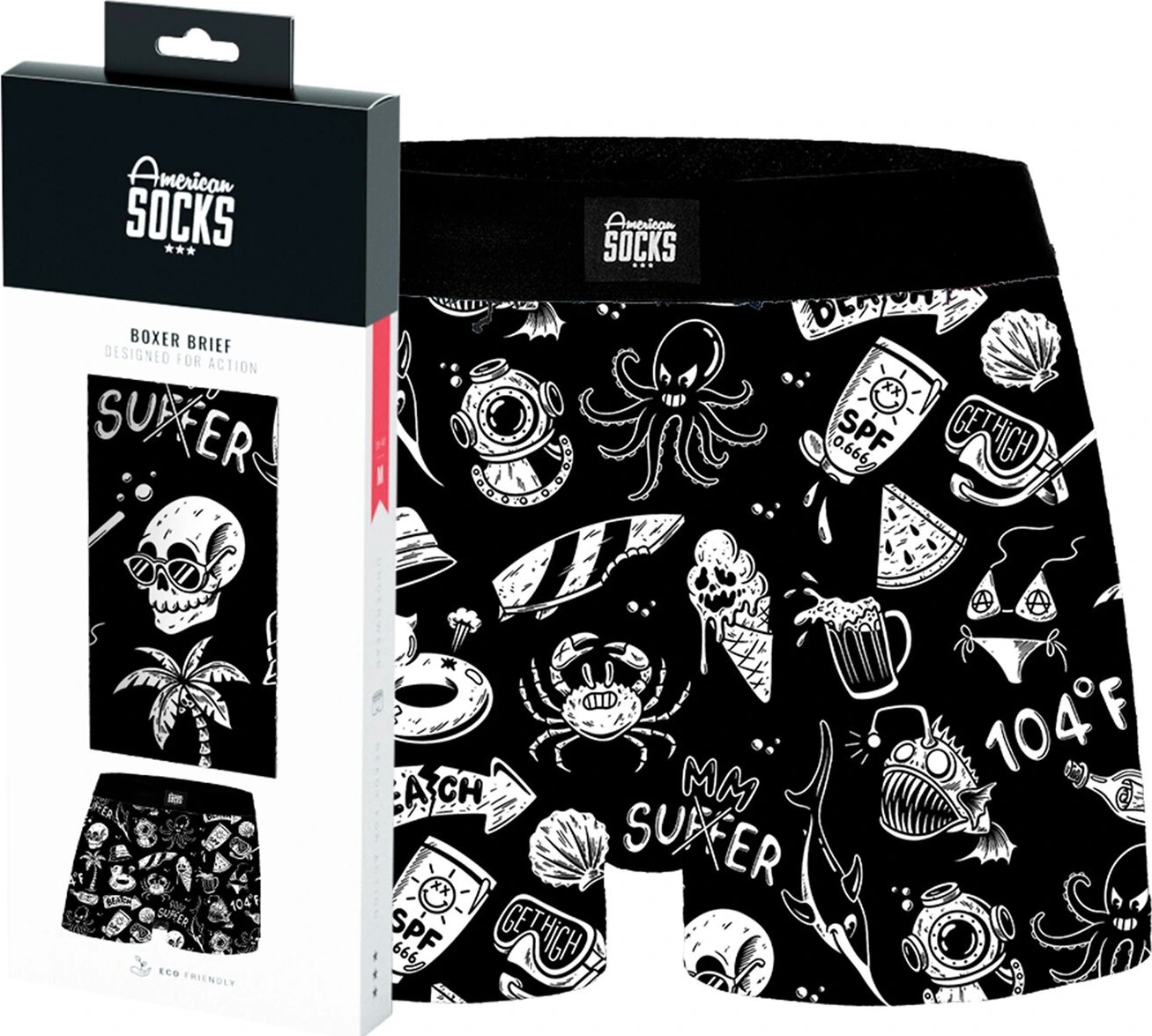 American Socks Hella Hot underwear, Black, XL
