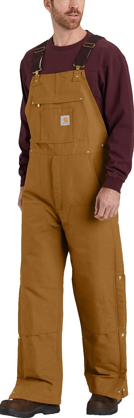Carhartt Duck insulated bib overall, carhartt brown, L