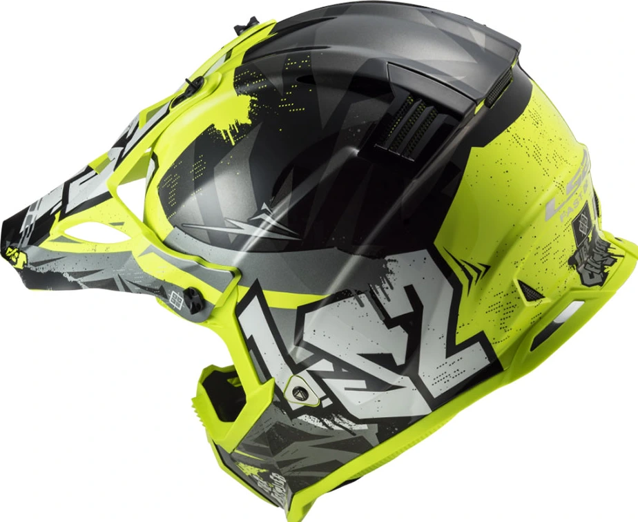 LS2 MX437 FAST II MINI CRUSHER helmet - Black Yellow, S