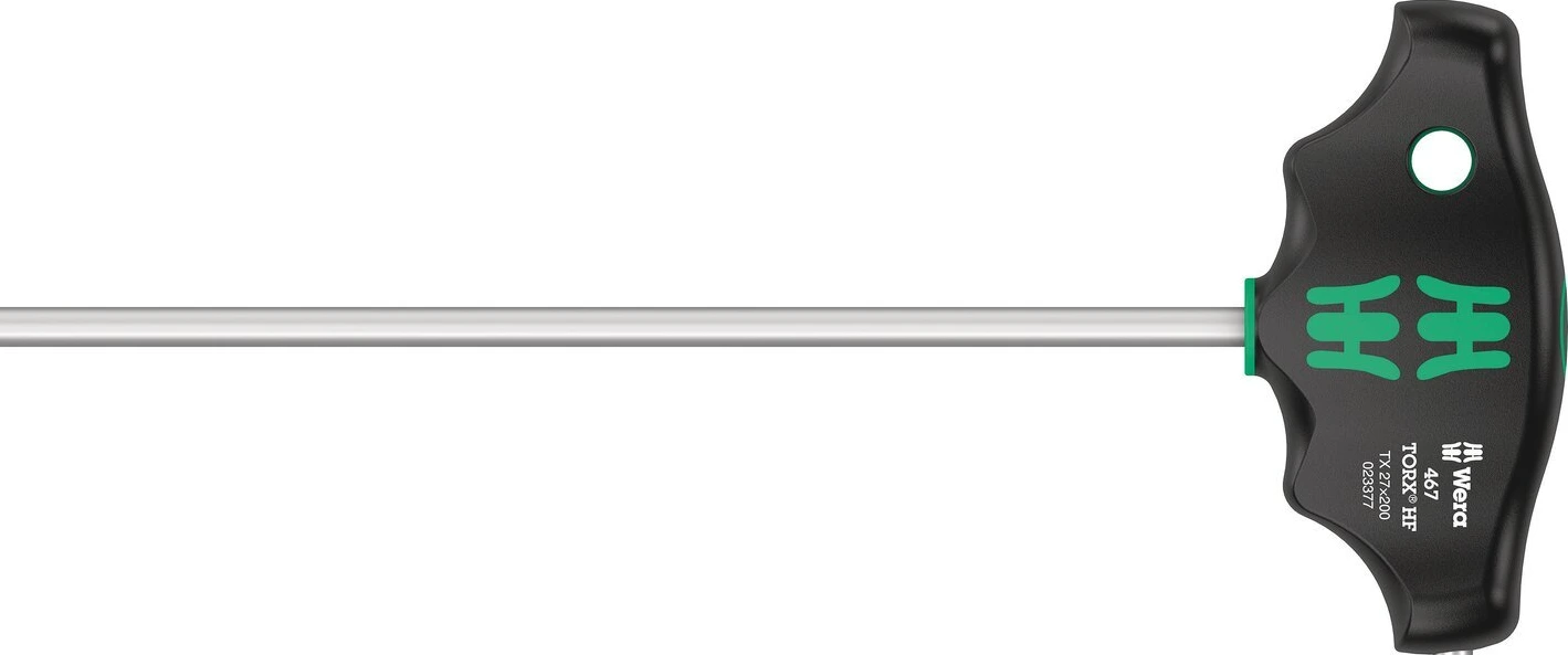 Wera HF T-handle TX27 Torx® driver series 467, Black, 200 mm, Chrome