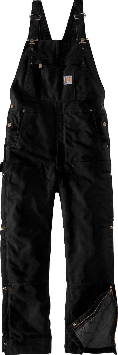 Carhartt Duck insulated bib overall, Black, M