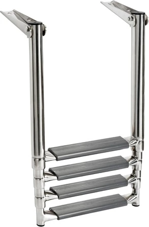 Osculati 4-step telescopic ladder oval tubes