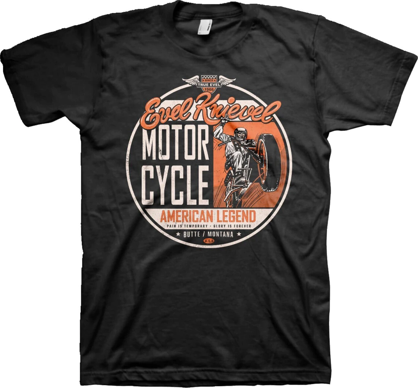 Evel Knievel American Legend T-shirt, Black, 2XL