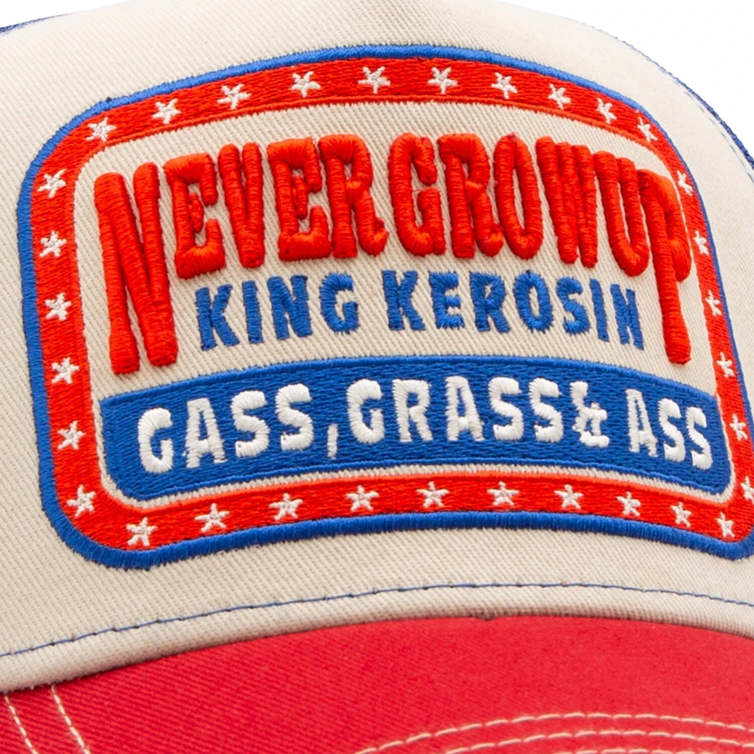 King Kerosin Never Grow Up trucker cap, Beige