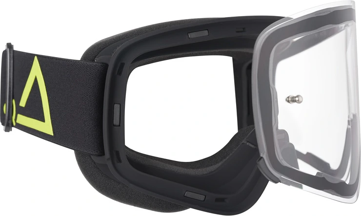 AMOQ MX Goggles Vision Magnetic Black-HiVis - Clear