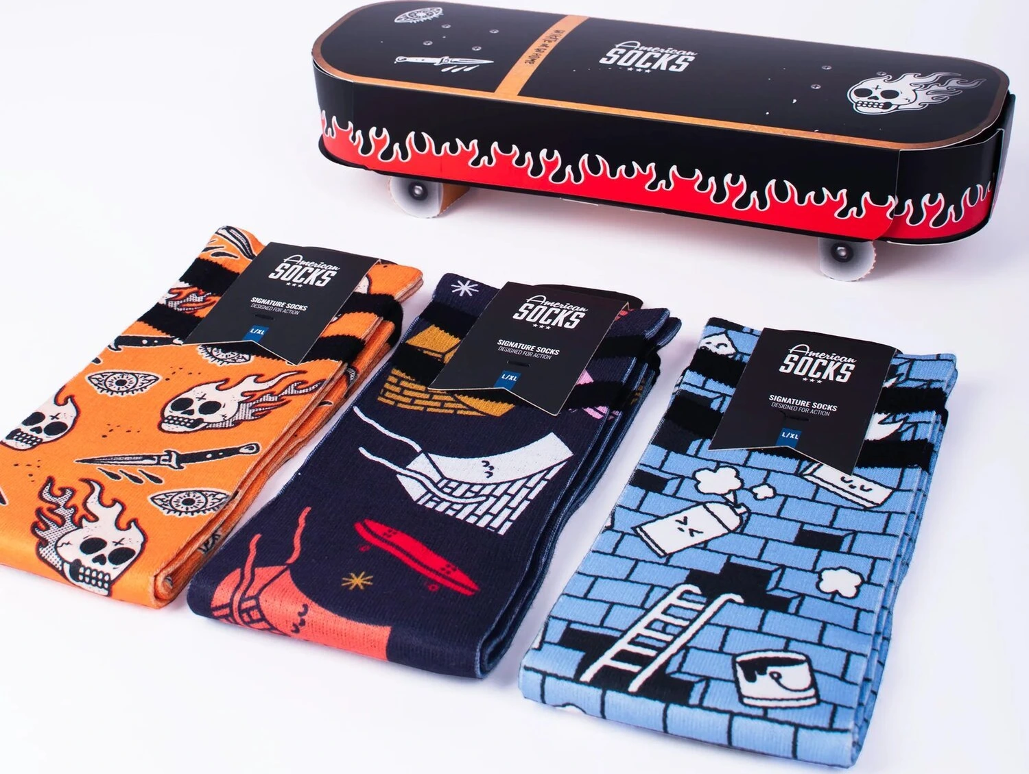 American Socks Skateboard gift box, Multi-color, L/XL