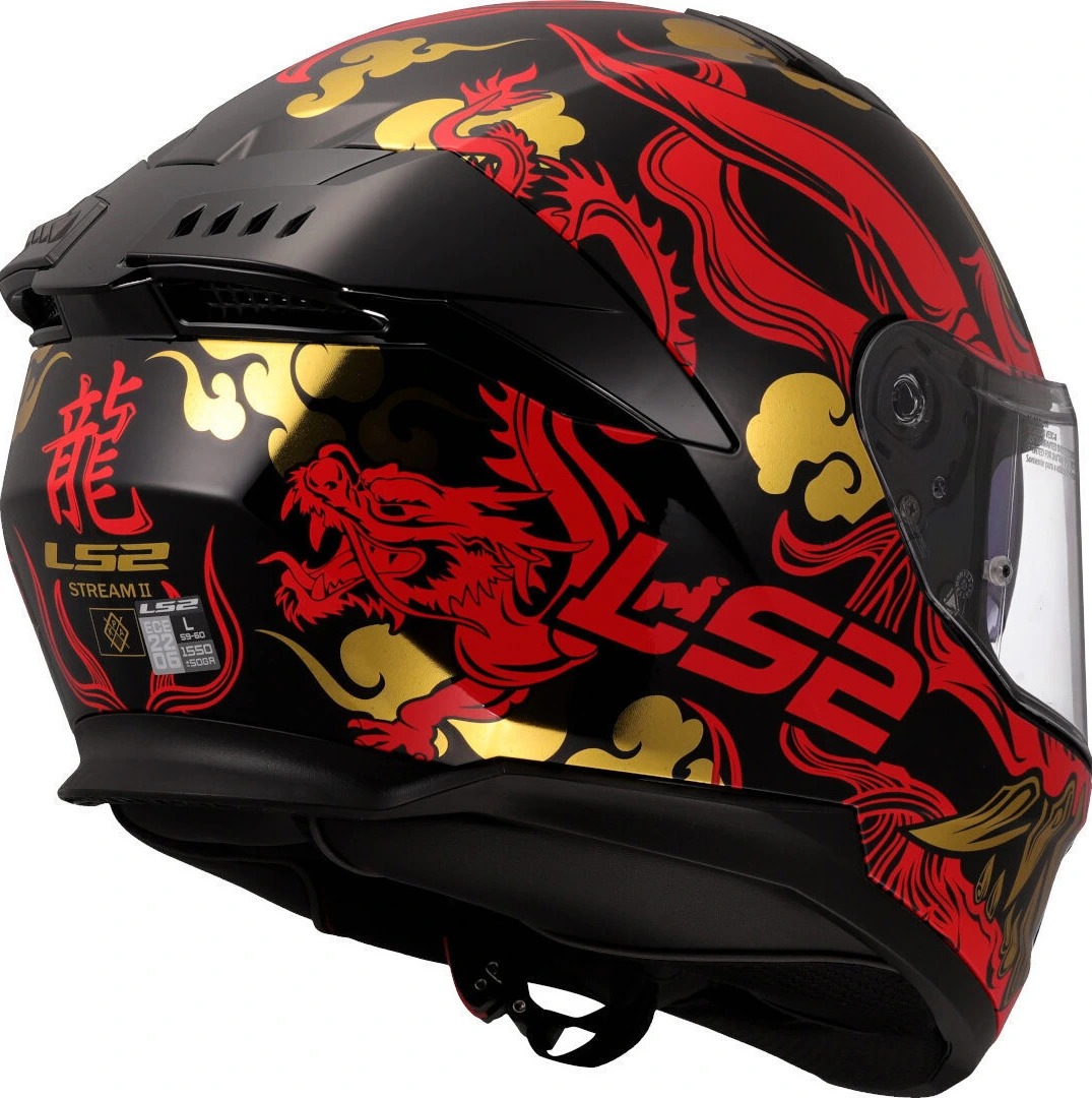 LS2 FF808 STREAM II DRAKO Helmet - Black Red, L