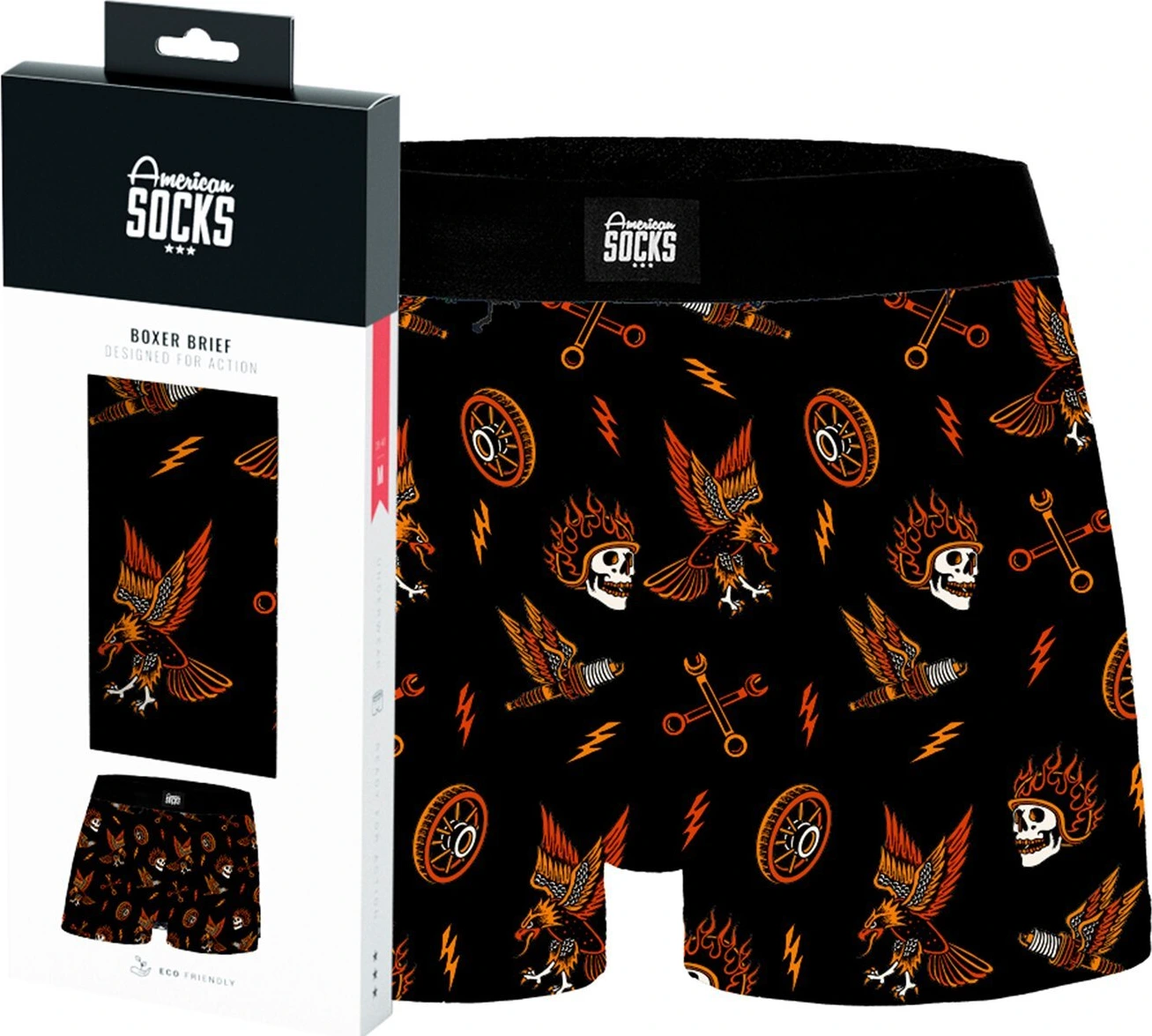 American Socks Piston Rebels underwear, Black, XL