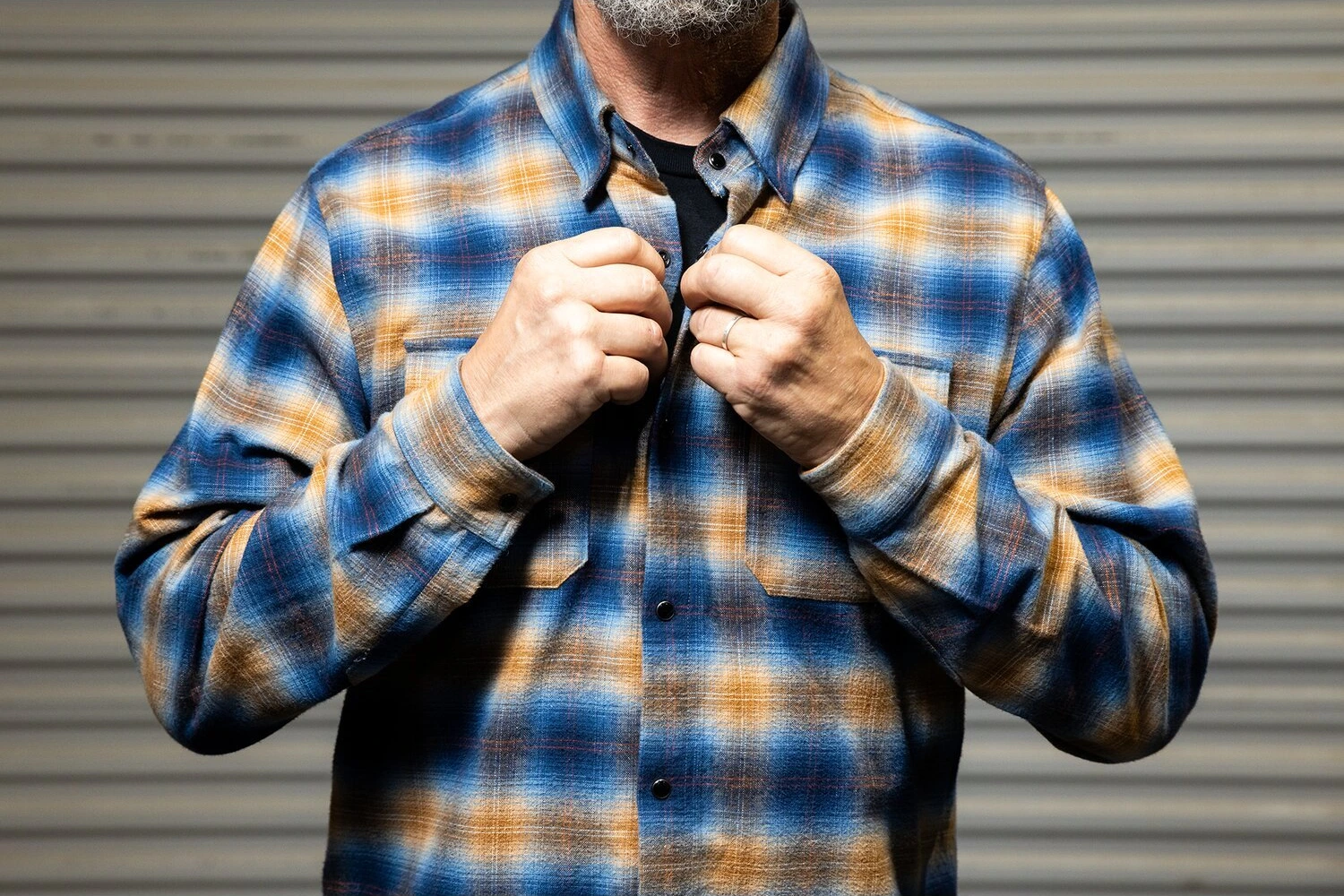 Biltwell HI Test Flannel shirt, baja Blue, 3XL