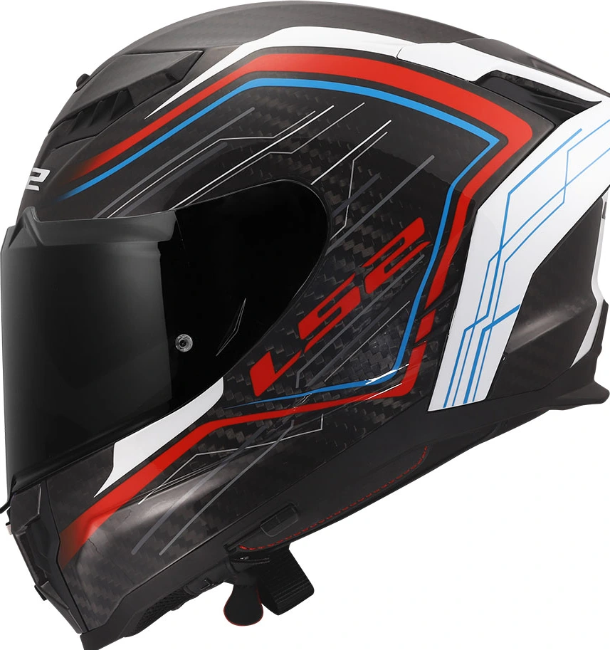 LS2 FF807 DRAGON SUBIC ķivere - L, balta zila sarkana